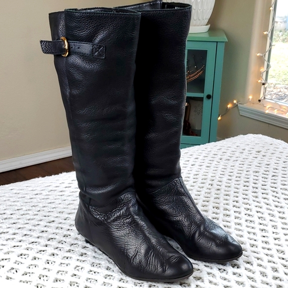 Steve Madden Intyce Pebbled Leather Slouchy Riding Soletech Boots - Picture 2 of 16